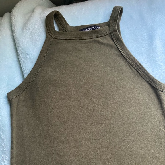 GREEN HALTER TANK TOP - Picture 3 of 4